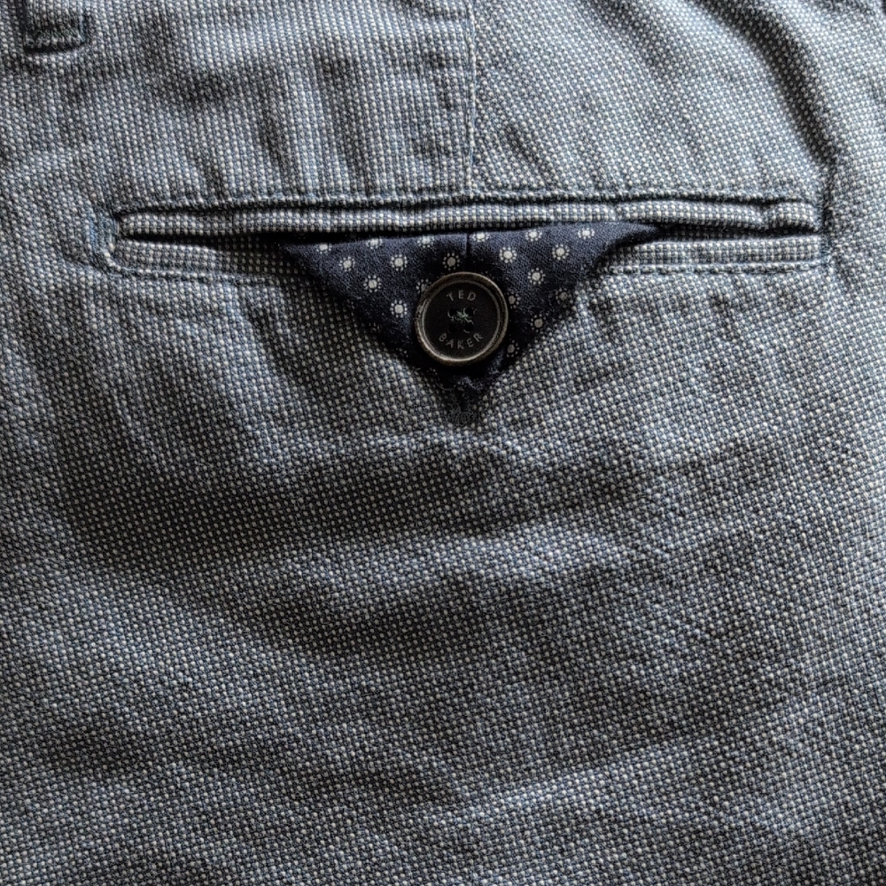 Ted Baker Blue and White Patterned Pants